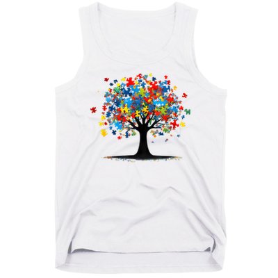 Tree Of Life Autism Awareness Day Autistic  Women Tank Top