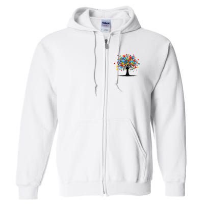 Tree Of Life Autism Awareness Day Autistic  Women Full Zip Hoodie
