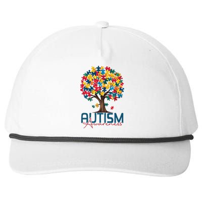 Tree Of Life Autism Awareness Month Funny Asd Supporter Gift Snapback Five-Panel Rope Hat