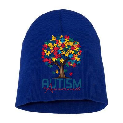 Tree Of Life Autism Awareness Month Funny Asd Supporter Gift Short Acrylic Beanie