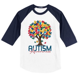 Tree Of Life Autism Awareness Month Funny Asd Supporter Gift Baseball Sleeve Shirt