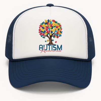 Tree Of Life Autism Awareness Month Funny Asd Supporter Gift Trucker Hat