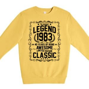 The Original Legend 1983 40th Birthday Premium Crewneck Sweatshirt