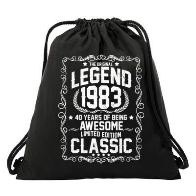 The Original Legend 1983 40th Birthday Drawstring Bag