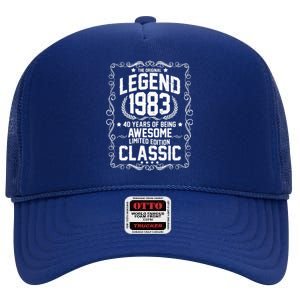 The Original Legend 1983 40th Birthday High Crown Mesh Back Trucker Hat