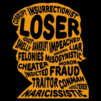 Trump Outline Loser Corrupt Idiot Liar Felonies Fraud T-Shirt