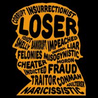 Trump Outline Loser Corrupt Idiot Liar Felonies Fraud Tall T-Shirt