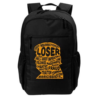 Trump Outline Loser Corrupt Idiot Liar Felonies Fraud Backpack
