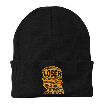 Trump Outline Loser Corrupt Idiot Liar Felonies Fraud Beanie