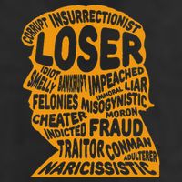 Trump Outline Loser Corrupt Idiot Liar Felonies Fraud 25L Jumbo Tote