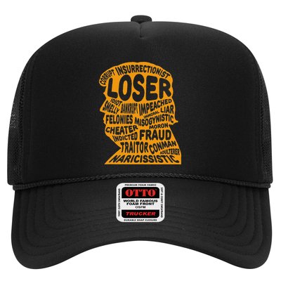 Trump Outline Loser Corrupt Idiot Liar Felonies Fraud Trucker Hat