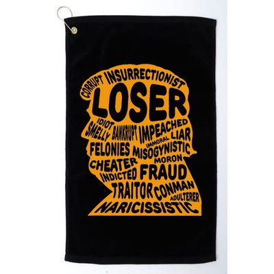 Trump Outline Loser Corrupt Idiot Liar Felonies Fraud Golf Towel