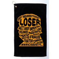 Trump Outline Loser Corrupt Idiot Liar Felonies Fraud Golf Towel