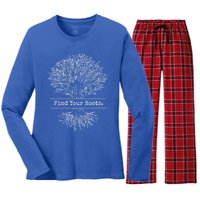 Tree Of Life Meditation Find Your Roots Spiritual Yoga Zen Meaningful Gift Women's Long Sleeve Flannel Pajama Set 