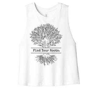 Tree Of Life Meditation Find Your Roots Spiritual Yoga Zen Meaningful Gift Women's Racerback Cropped Tank