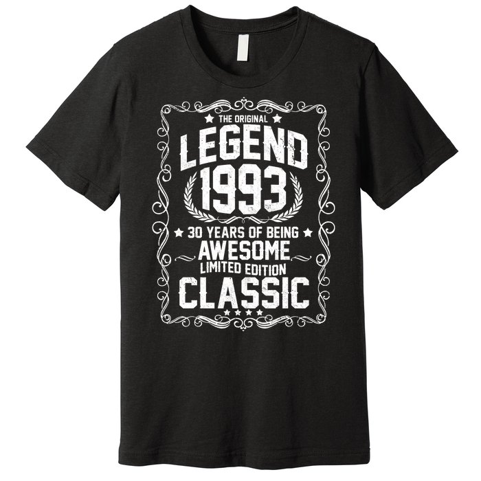 The Original Legend 1993 30th Birthday Premium T-Shirt