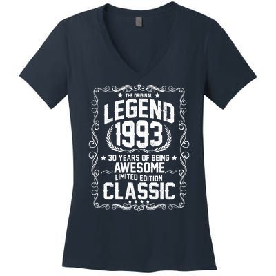 The Original Legend 1993 30th Birthday Women's V-Neck T-Shirt