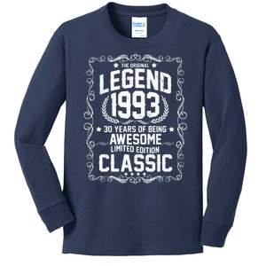 The Original Legend 1993 30th Birthday Kids Long Sleeve Shirt