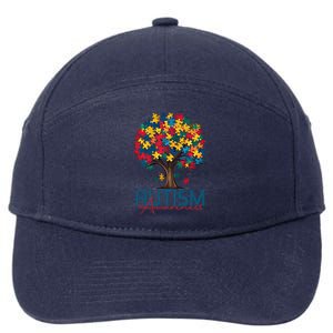 Tree Of Life Autism Awareness Month Funny Asd Supporter Gift 7-Panel Snapback Hat