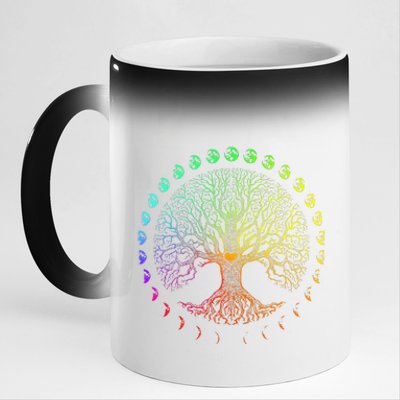 Tree Of Life Phases Of The Moon Gift 11oz Black Color Changing Mug