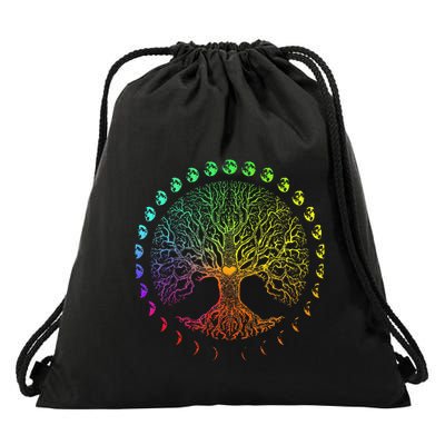 Tree Of Life Phases Of The Moon Gift Drawstring Bag
