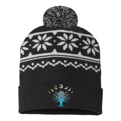 Tree Of Life Spiritual Moonphases For Yoga USA-Made Snowflake Beanie