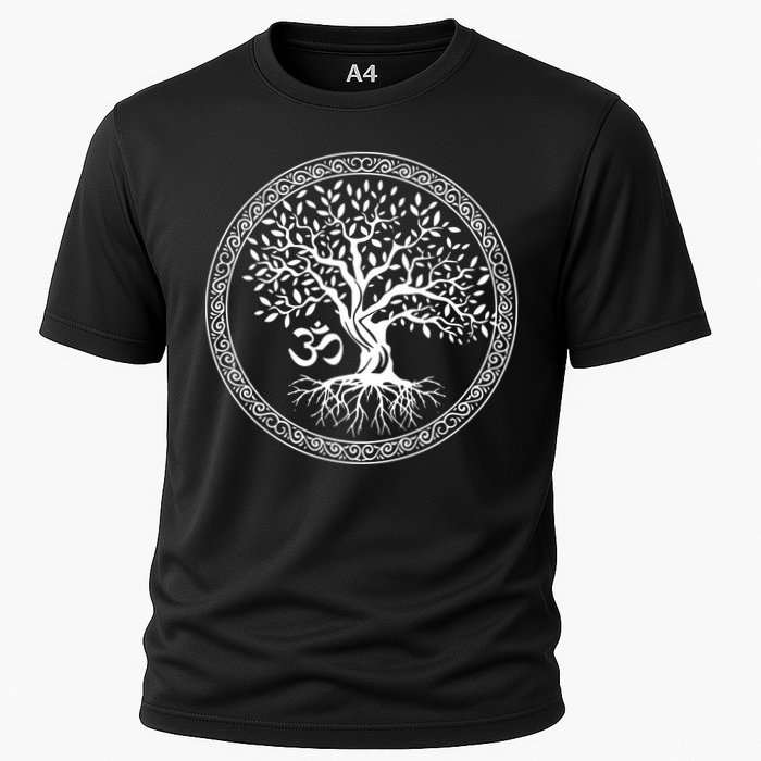 Tree Of Life With Om Symbol Yoga Zen Meditation Spiritual Cooling Performance Crew T-Shirt