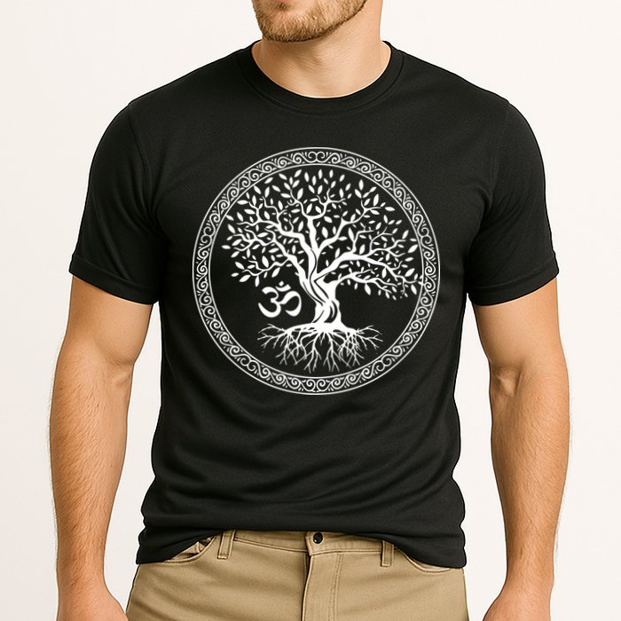 Tree Of Life With Om Symbol Yoga Zen Meditation Spiritual Cooling Performance Crew T-Shirt