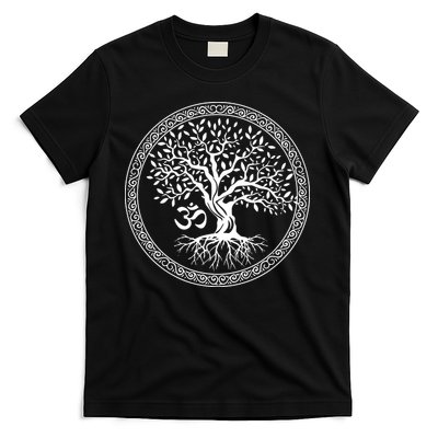 Tree Of Life With Om Symbol Yoga Zen Meditation Spiritual T-Shirt