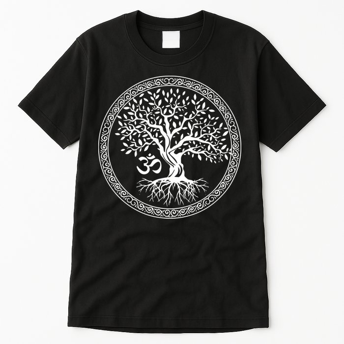Tree Of Life With Om Symbol Yoga Zen Meditation Spiritual Tall T-Shirt