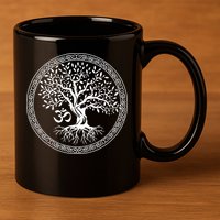 Tree Of Life With Om Symbol Yoga Zen Meditation Spiritual 11oz C Handle Ceramic Mug