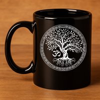 Tree Of Life With Om Symbol Yoga Zen Meditation Spiritual 11oz C Handle Ceramic Mug