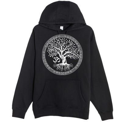 Tree Of Life With Om Symbol Yoga Zen Meditation Spiritual Premium Pullover Hoodie