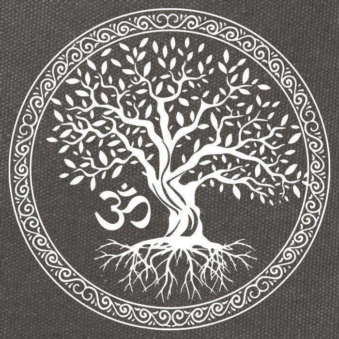 Tree Of Life With Om Symbol Yoga Zen Meditation Spiritual Cotton Canvas Backpack