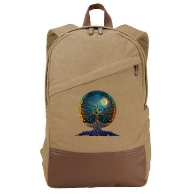 Tree Of Life Yoga Zen Namaste Meditation Cotton Canvas Backpack