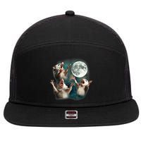 Three Opposum Moon 3 Possum Dead Moon Weird Cursed Meme 7 Panel Mesh Trucker Snapback Hat