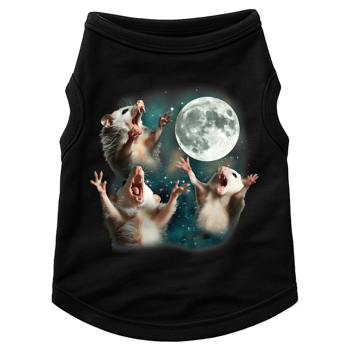 Three Opposum Moon 3 Possum Dead Moon Weird Cursed Meme Doggie Tank