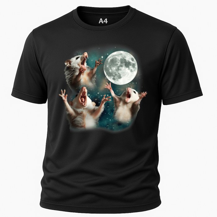 Three Opposum Moon 3 Possum Dead Moon Weird Cursed Meme Performance Shirt
