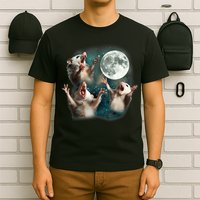 Three Opposum Moon 3 Possum Dead Moon Weird Cursed Meme T-Shirt