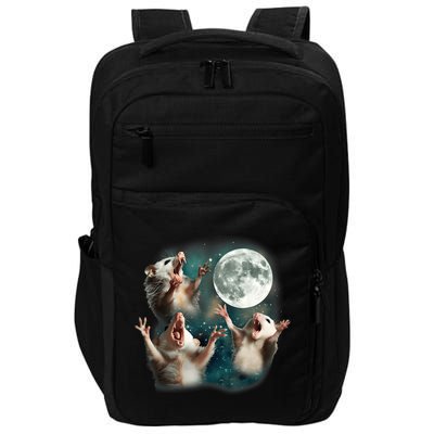 Three Opposum Moon 3 Possum Dead Moon Weird Cursed Meme Impact Tech Backpack