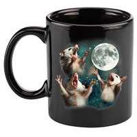 Three Opposum Moon 3 Possum Dead Moon Weird Cursed Meme 11oz C Handle Ceramic Mug