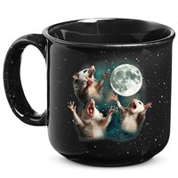 Three Opposum Moon 3 Possum Dead Moon Weird Cursed Meme 15oz Campfire Ceramic Mug