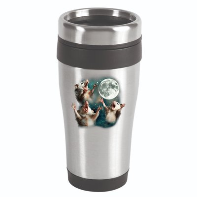 Three Opposum Moon 3 Possum Dead Moon Weird Cursed Meme 16oz Travel Tumbler