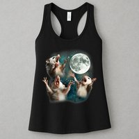 Three Opposum Moon 3 Possum Dead Moon Weird Cursed Meme Womens Tank Top