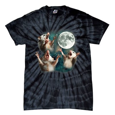 Three Opposum Moon 3 Possum Dead Moon Weird Cursed Meme Tie-Dye T-Shirt