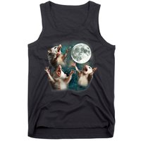 Three Opposum Moon 3 Possum Dead Moon Weird Cursed Meme Tank Top