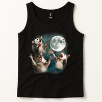 Three Opposum Moon 3 Possum Dead Moon Weird Cursed Meme Tank Top