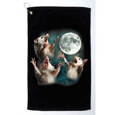 Three Opposum Moon 3 Possum Dead Moon Weird Cursed Meme Golf Towel