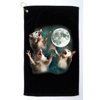 Three Opposum Moon 3 Possum Dead Moon Weird Cursed Meme Golf Towel