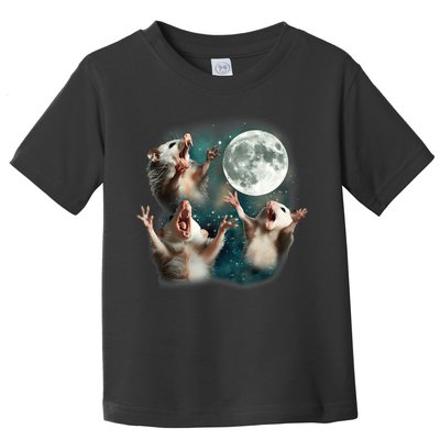 Three Opposum Moon 3 Possum Dead Moon Weird Cursed Meme Toddler T-Shirt